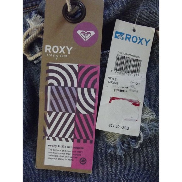 Roxy Jr Sz 3 Pismo Super Skinny Fit Skycraper Studs Jeans sandblasted desttoyed - Picture 6 of 11